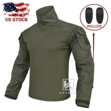 KRYDEX Gen3 Combat Shirt Tops Army Uniform with Tactical Elbow Pads Ranger Green
