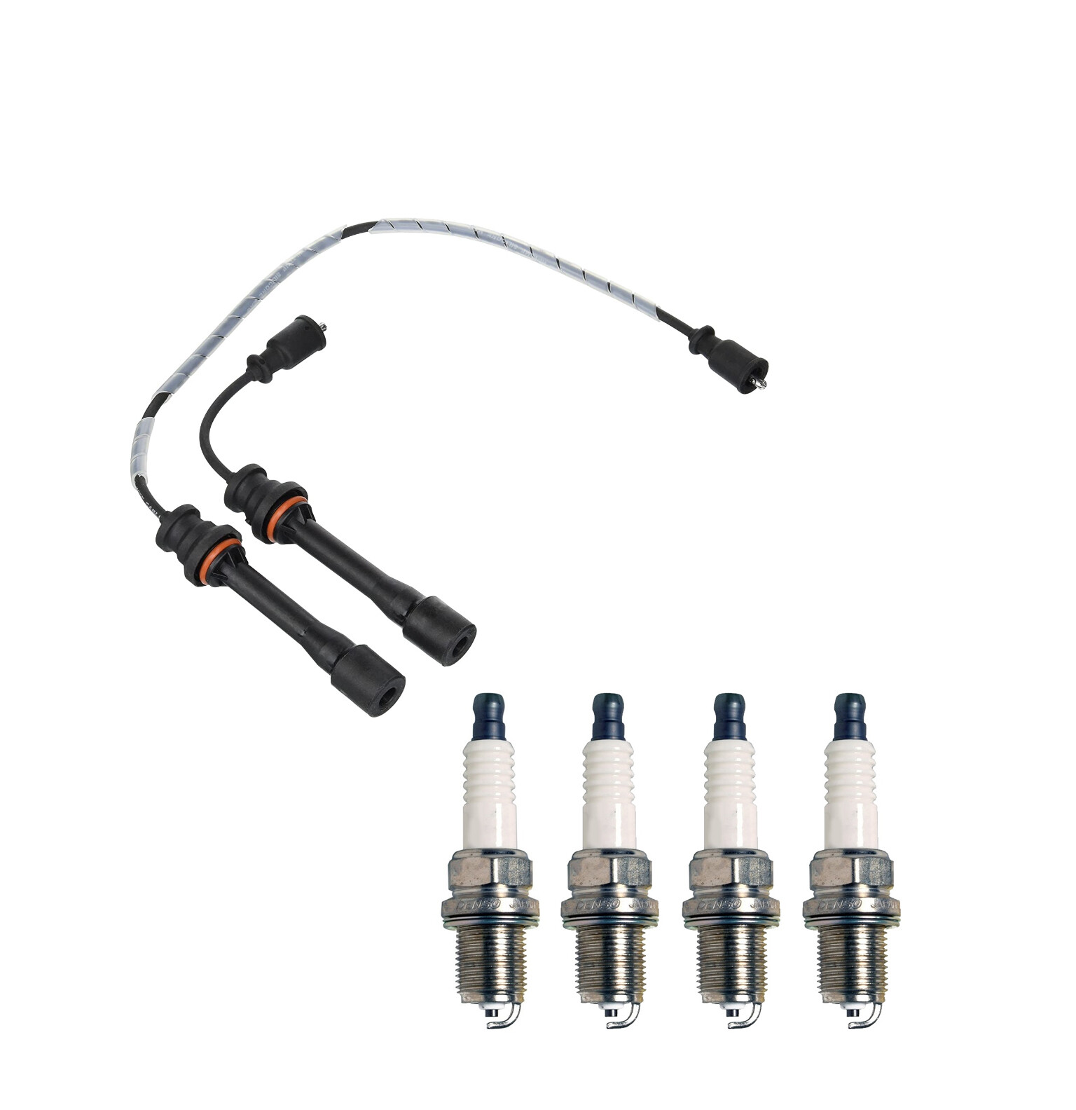 Denso Wire Set 5mm  4 U-Groove Spark Plugs 0.044 Kit For Mazda 1.8 L4
