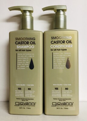 Giovanni ~ Castor Oil Smoothing Shampoo & Conditioner with Keratin 24 fl oz Each