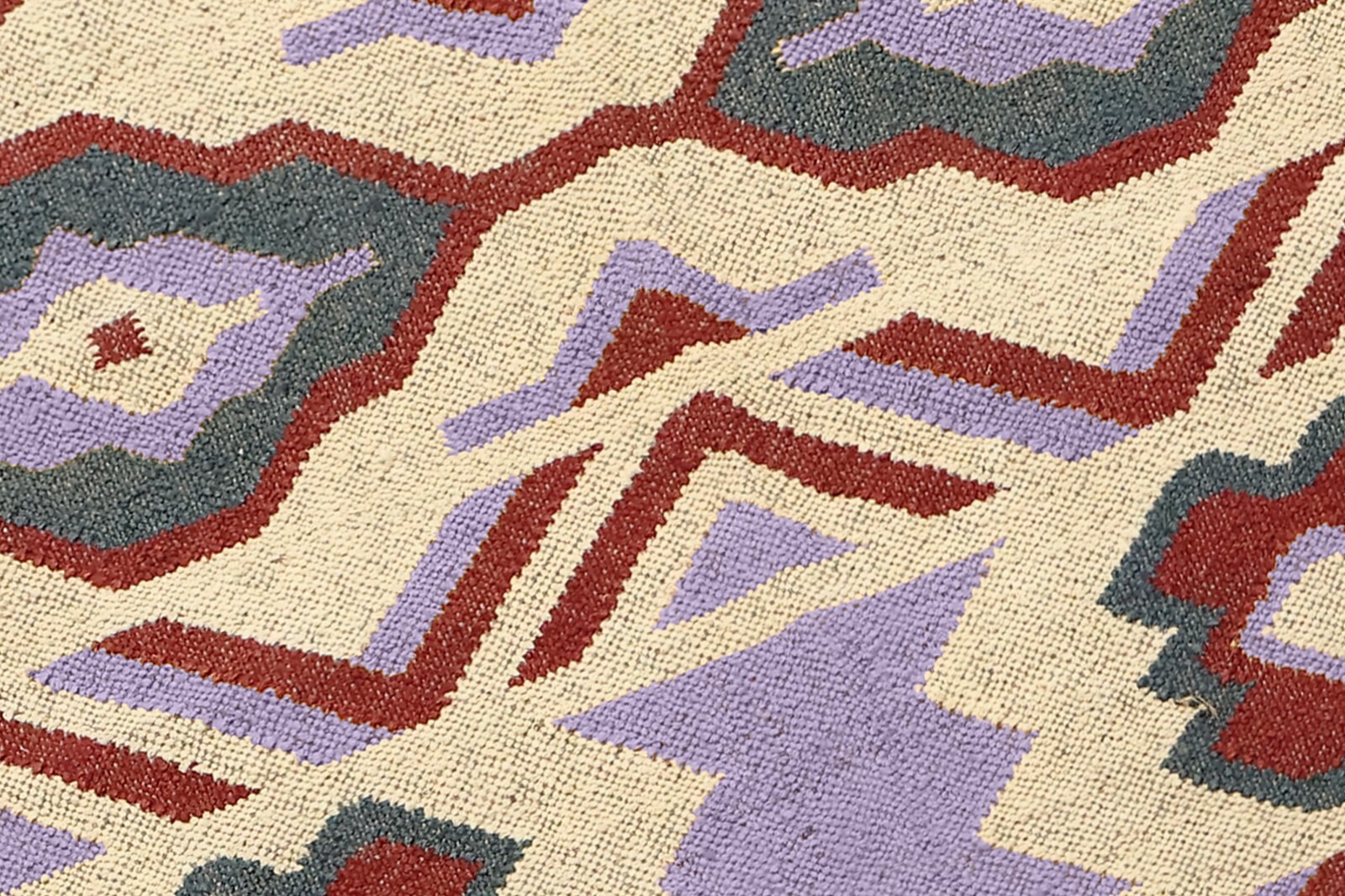 Handwoven Wool Jute Purple Kilim Area Rug Geometric Living Room Carpet ...