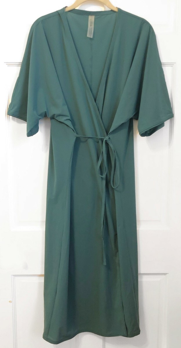jasper green dress Outdoor Voices TissueWeave Wrap Size Small Midi Athleisure S A-Line