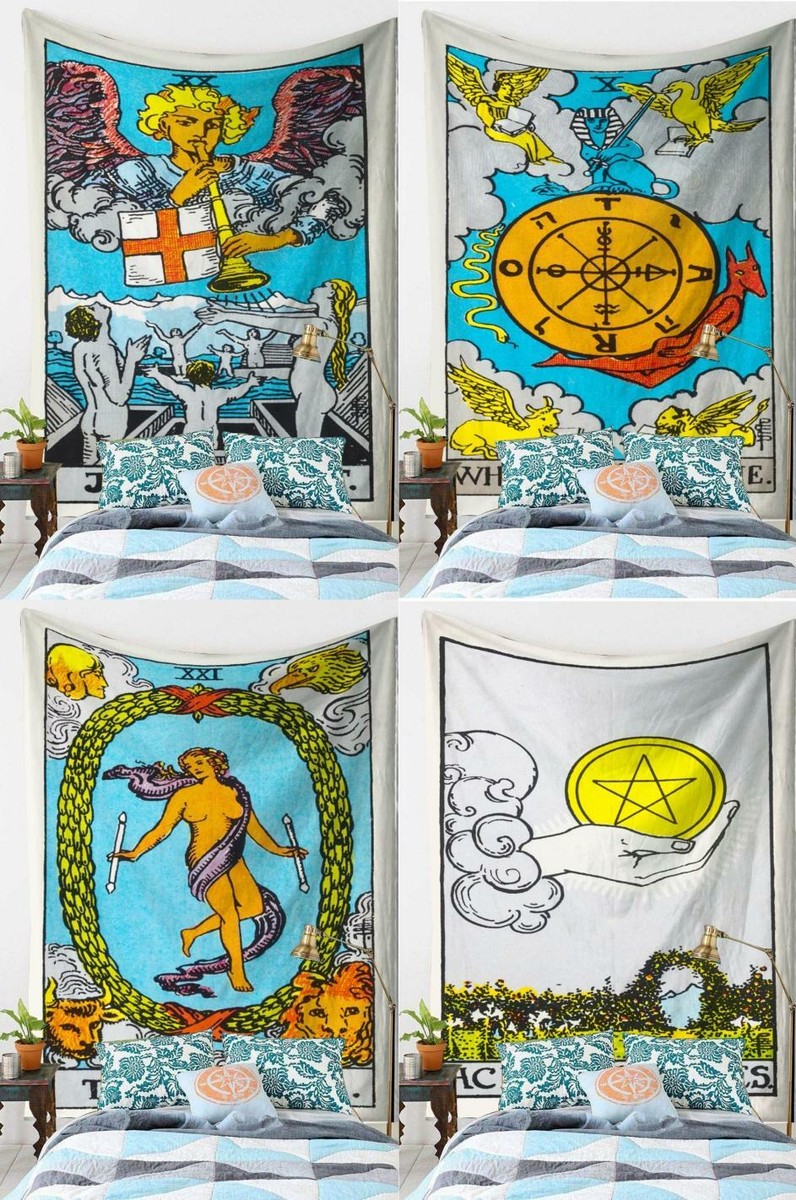 Tarot Painting Tapestry spiritual Decor Art Wall Hang Cloth Tarot