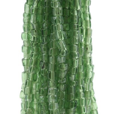 Hank (900) Czech vintage 30's green lustre faceted seed glass beads 17bpi