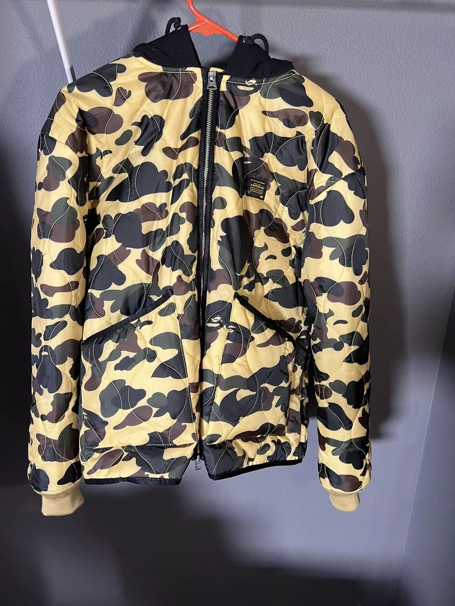 A Bathing Ape Bape Camo Windbreaker With Black Hoodie. Medium *AUTHENTIC*