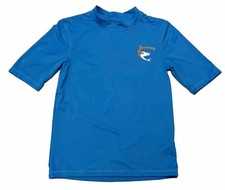 CAT  JACK Size M 8/10 Blue Shark Rashguard Shirt Swim Swimshirt Boys