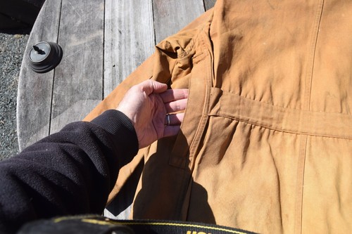 Vintage 30er Jahre Duxbak Feldjacke Herren Canvas Entenjagd Mantel 38 - Bild 10 von 11