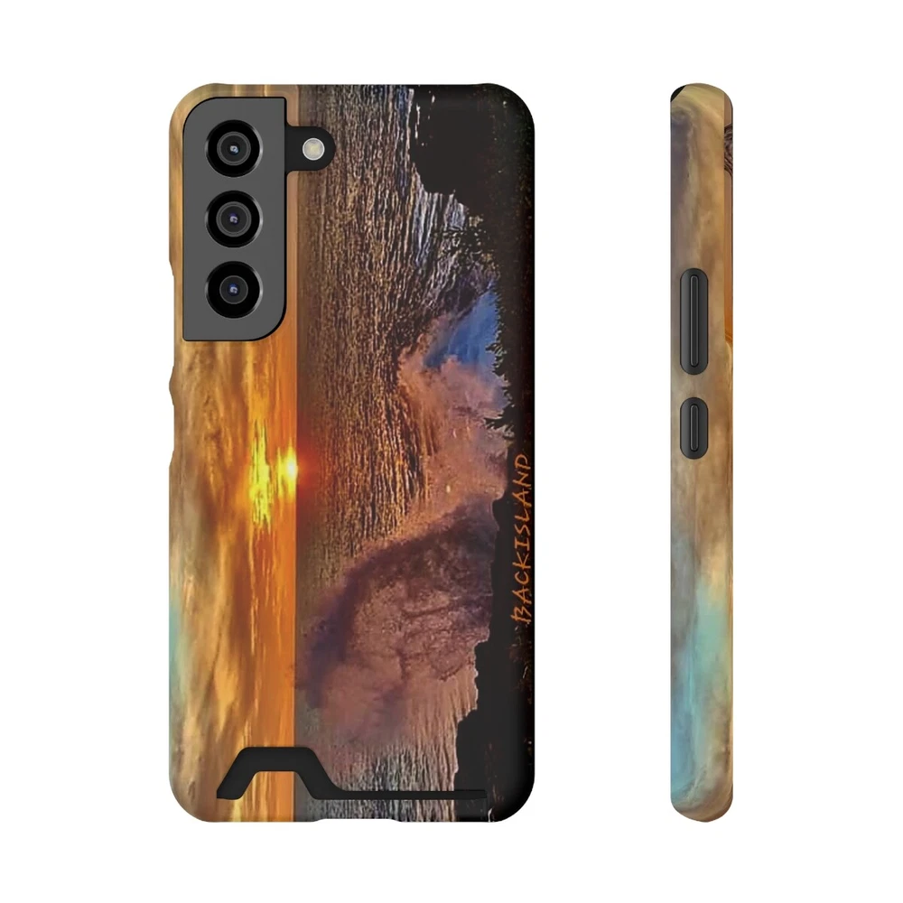 Phone Case With Card Holder Sunset Custom Print by Backisland
