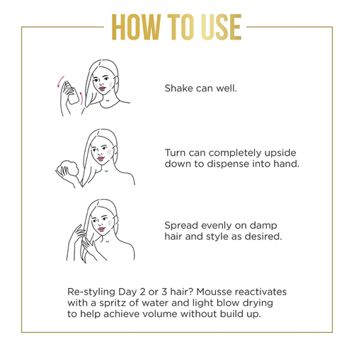 Pantene Volume Mousse, Boosts Fine Flat Hair for Max Fullness, 6.6 oz ( 2 Pack ) - Picture 5 of 12