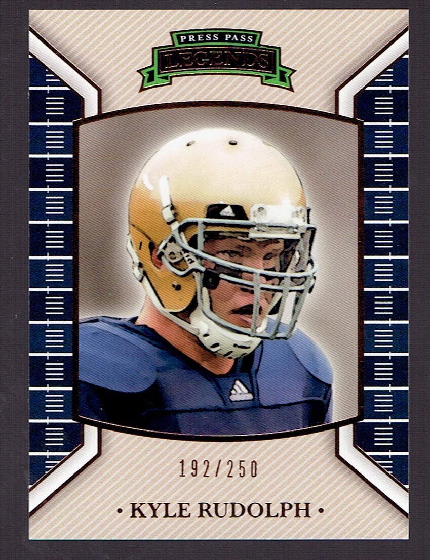 Kyle Rudolph Rookie Card 2011 Press Pass Legends - Kyle Rudolph #41 Bronze /250 (RC) for sale ...