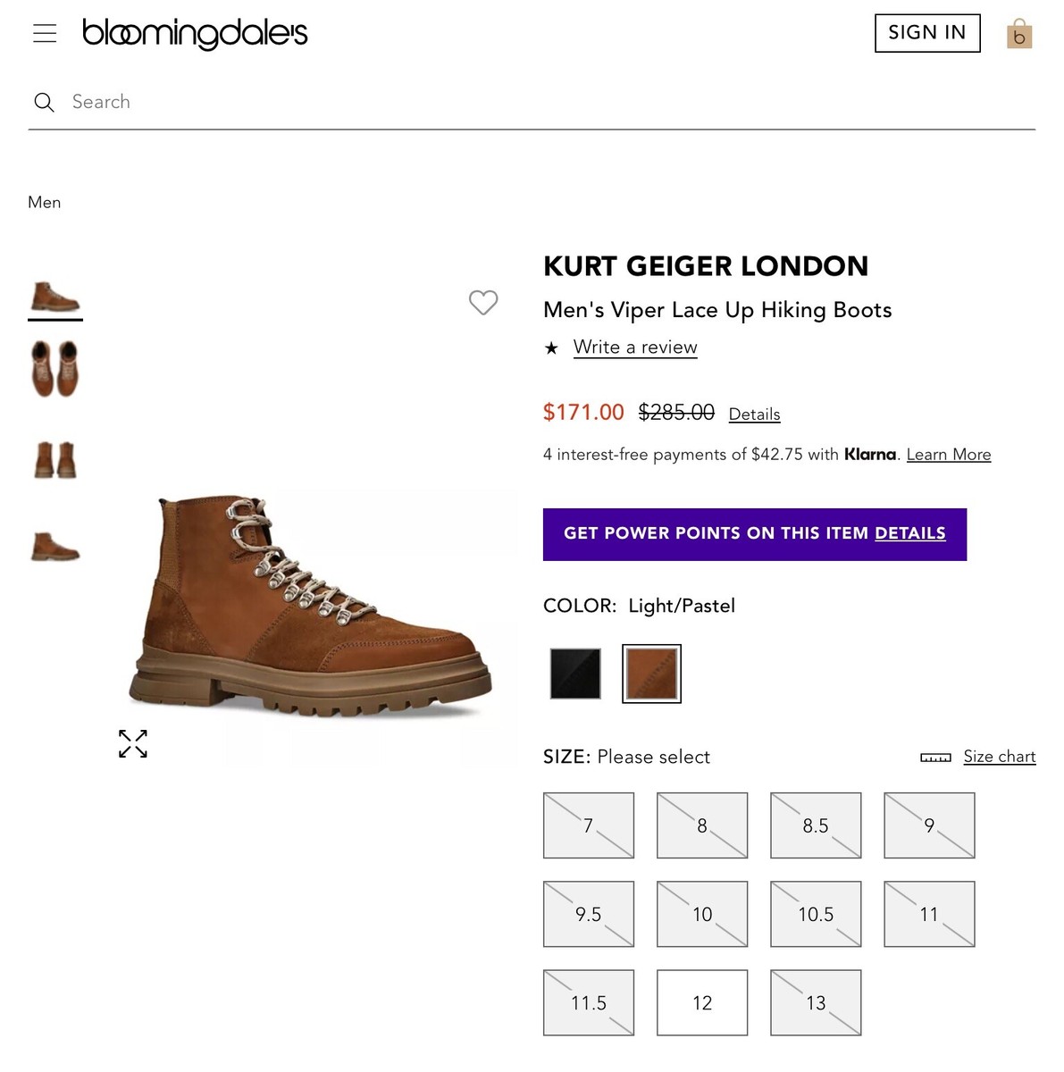Kurt Geiger London Viper Lace Up Hiking Boots Men display picture 2