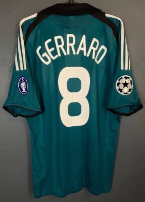 MEN'S FC LIVERPOOL 2008/2009 GERRARD #8 UEFA SOCCER FOOTBALL SHIRT