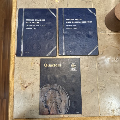 3-WHITMAN Coin Folders- Quarters and Half Dollars