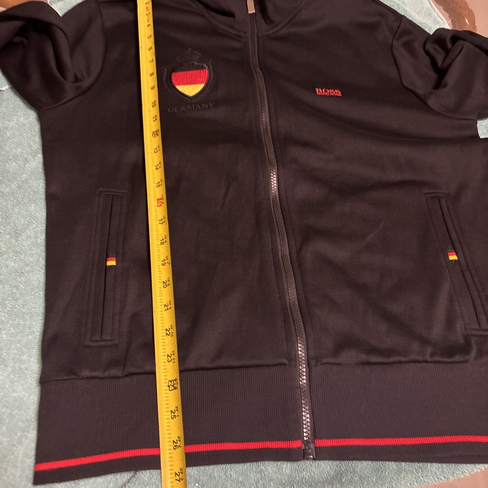 Hugo Boss Jacket Mens Large Black Track Active Athleisure Preppy