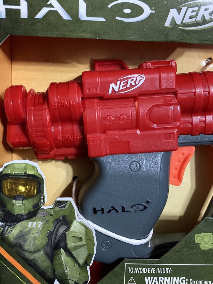 NERF MicroShots Halo SPNKr Mini DartFiring Blaster and 2 Darts, NEW