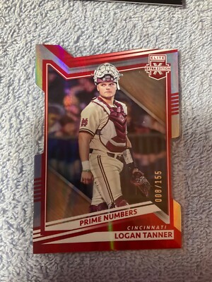 Logan Tanner Reds PRIME Numbers #8/155 Die Cut 2022 Elite Extra Edition #55