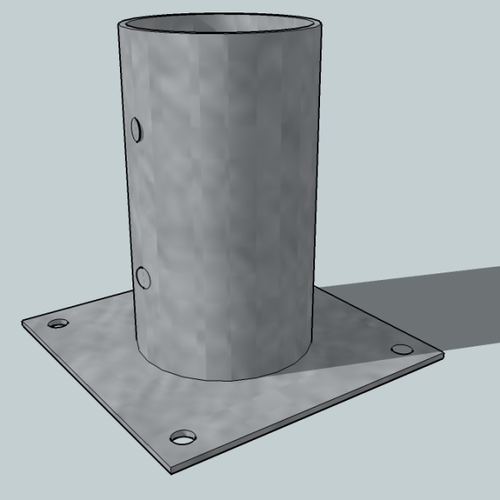 Soporte para postes redondos de madera galvanizado para cercas Ø 8/10/12/14 cm - Zdjęcie 6 z 8