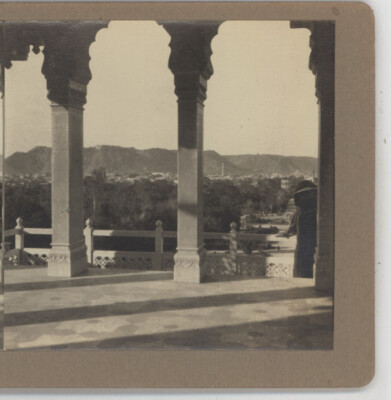 Jaipur India - View of City from Albert Hall Roof Stereoview c1910