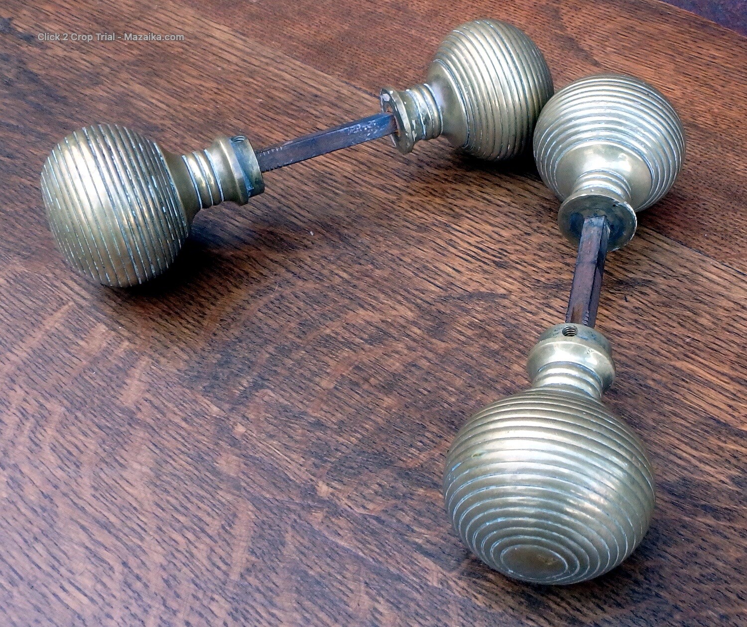 2 pairs antique country house solid brass beehive door knobs handles eBay