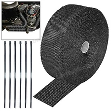 1200˚F 50ft 2" Black Basalt Manifold Header Exhaust Pipe Heat Wrap With Kits
