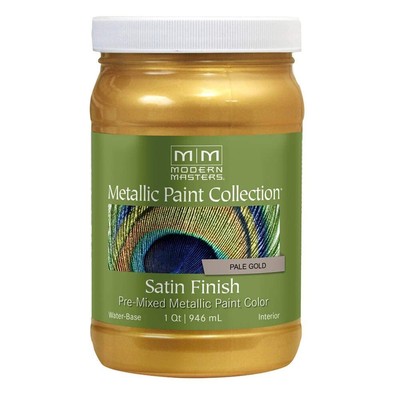 1 qt Modern Masters ME200 Pale Gold Metallic Paint Collection Water-Based Dec...