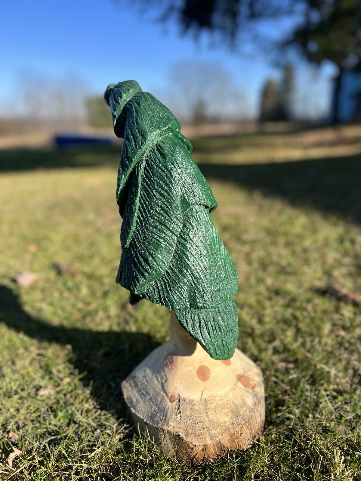 Chainsaw Carved Whimsical Tree Carving Cabin Decor Rustic Log Wood