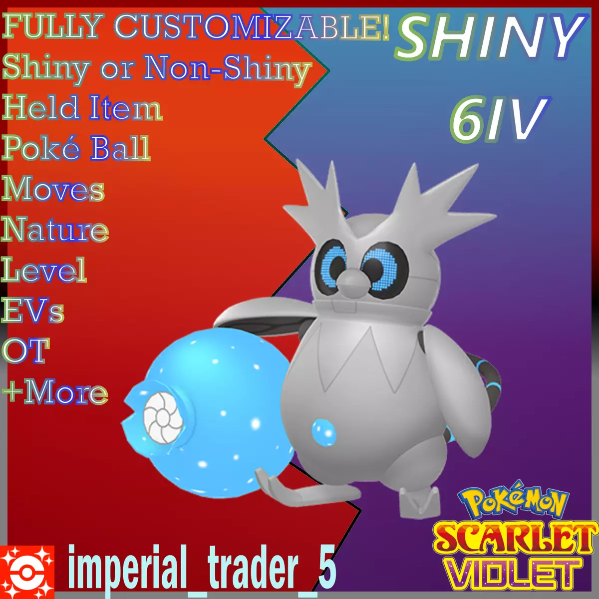 Pokemon Scarlet & Violet Shiny Pokemon 6IV