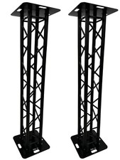  2 Black DJ Lighting Aluminum Truss Light Dual 6.56ft Totem System 12"x12" Truss
