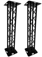 (2)Black DJ Lighting Aluminum Truss Light Dual 6.56ft Totem System 12"x12" Truss