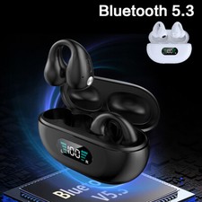 Bone Conduction Bluetooth 5.3 Headset Wireless Ear Clip Earbuds Headphones Sport