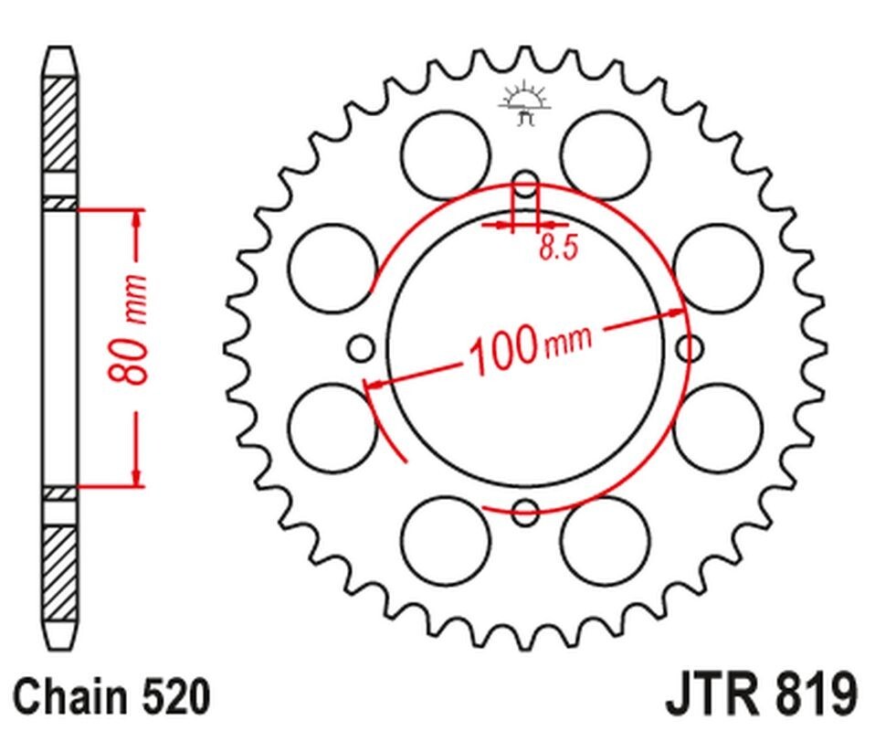 Pignon arrière JT 819 46 en acier haute résistance pour Suzuki GSX 250