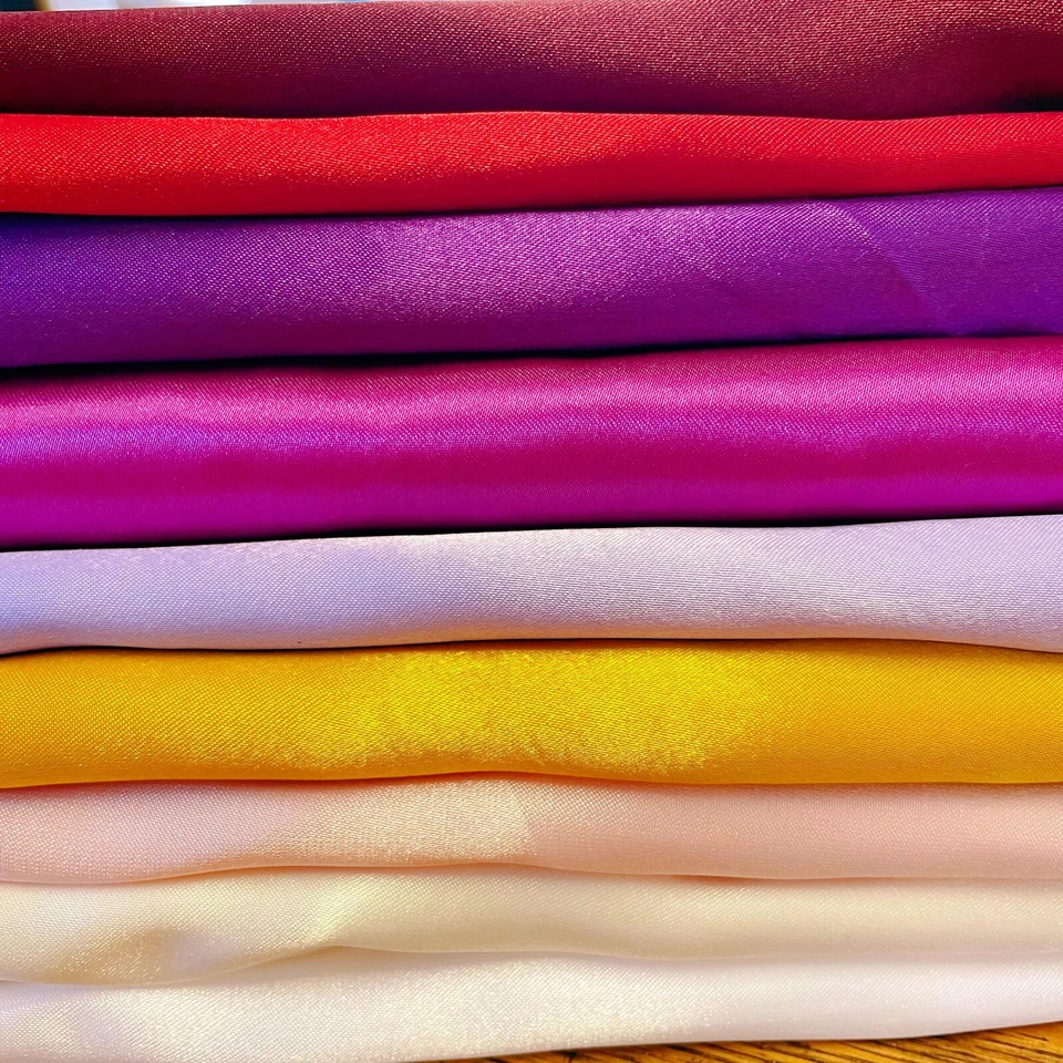 Silky Satin Fabric Dress Craft soft Plain Luxury Wedding Material 56" Wide meter - Image 2 of 2