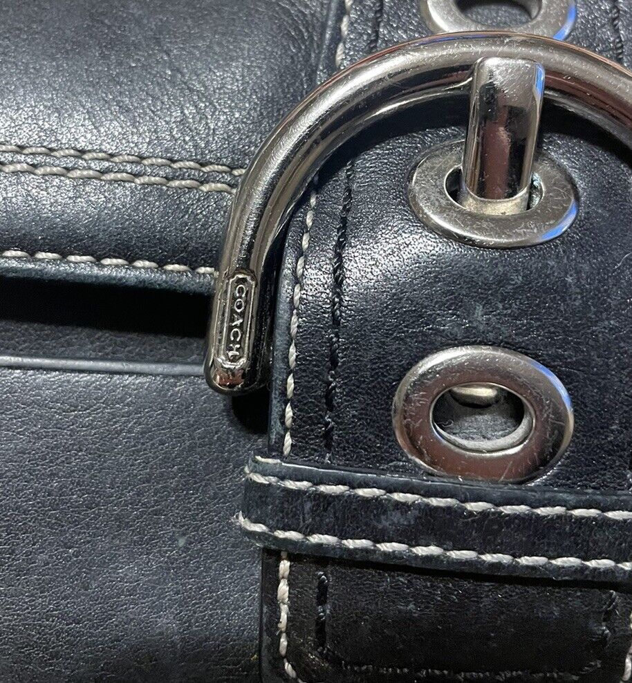 Black Leather Vintage Coach Wallet For Women - image 3