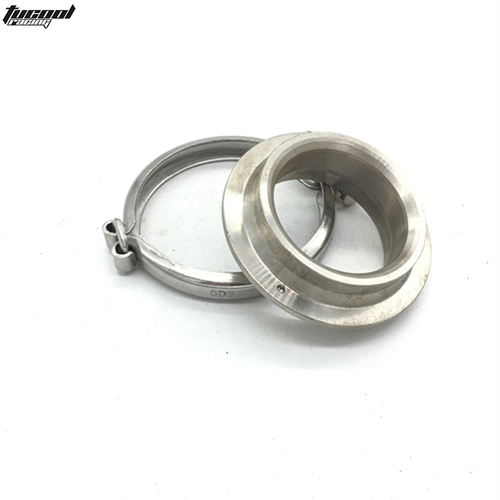 60mm EXTERNAL V BAND WASTEGATE WELD FITTING FLANGE + CLAMP 11778 Stainless Steel - Picture 3 of 5