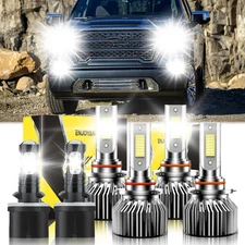 For GMC Sierra 2500 2000-2002 LED Headlight High/Low + Fog Light Bulbs 6000K