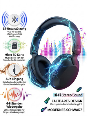 KLGO B22 Over-Ear Wireless Kopfhörer   Hi-Fi Stereo Sound, Bluetooth 5.0 8h Akku