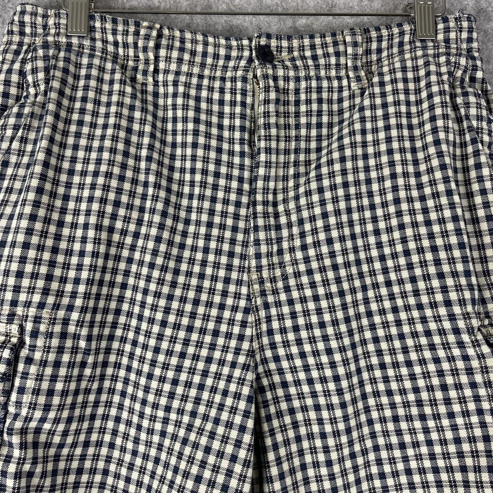 Pantalones Cortos de Carga Abercrombie Fitch Para Hombres 31 Cuadros Algodón Grunge Patinador Años 90 De Colección Foto 2 de 4