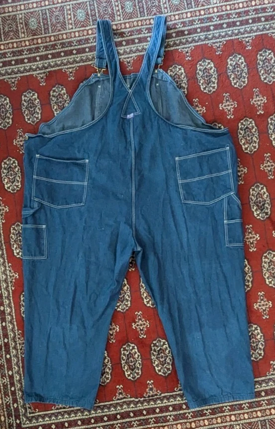 Big Smith Bib Overalls Mens 66x30 Blue Denim Farmer Workwear Country Style Chic! - Image 2 of 4
