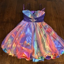 Dave & Johnny Rainbow Multi Colored Prom, LPA, Homecoming Dress Gown Size 1/2 XS