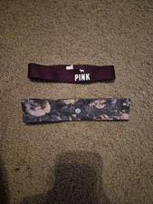 PINK Gray Women's Headbands Size S Breathable Logo Activewear Set of 2 Lululemon