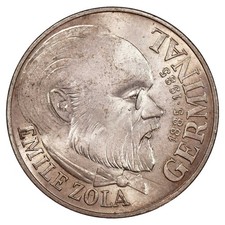 Francia 100 Francos 1985 Emile Zola Germinal SUP Plata - F.453/2