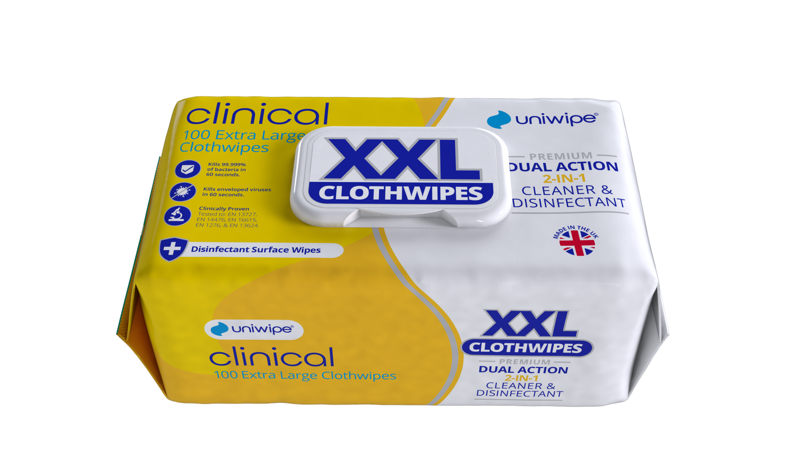B&Q - Clinical' Anti-Baterial Wipes 100Pk Vc122 Qty 1 Uniwipe - Image 2