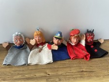 Vintage Handpuppen Set 5 tlg– Kasperle Theater 60er/70er Jahre – Rarität!