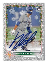 2022 TOPPS HOLIDAY GOSUKE KATOH METS JAYS AUTOGRAPHED SIGNED BASEBALL CARD RC