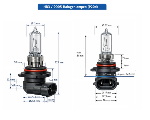2x HB3 Glühlampe 12V 60W P20d  9005 Glühbirne Birne 12Volt  BMW E46 Compact - Bild 2 von 4