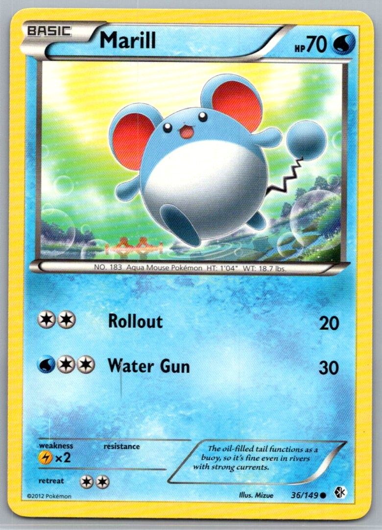 Marill 36/149 Common Boundaries Crossed Pokemon Lightly Played