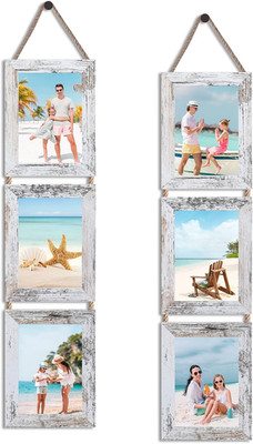 5X7 Collage Picture Frames, 6 Openings Hanging Photo Frame Set Display Vertical