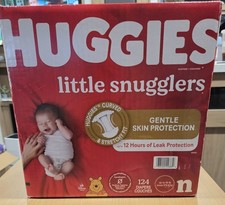 Huggies Little Snugglers Diapers Giant Pack - Size Newborn 124ct 