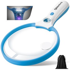 Large Magnifying Glass with Light, Magnifier Handheld Illuminated Lighted Mag...