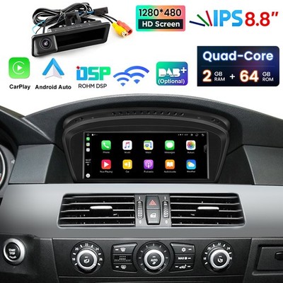 8.8''Autoradio CarPlay Für BMW E60 E61 E90 E91 CCC GPS Navi WIFI BT AUX USB 2+64G
