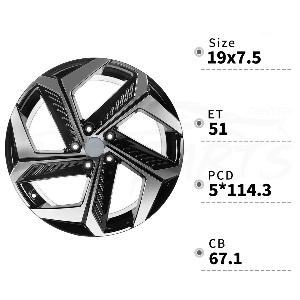 For  2022-2024 Hyundai Tucson 19 Inch Machined OEM Alloy Wheel Rim🔥70651 Foto 4 de 4